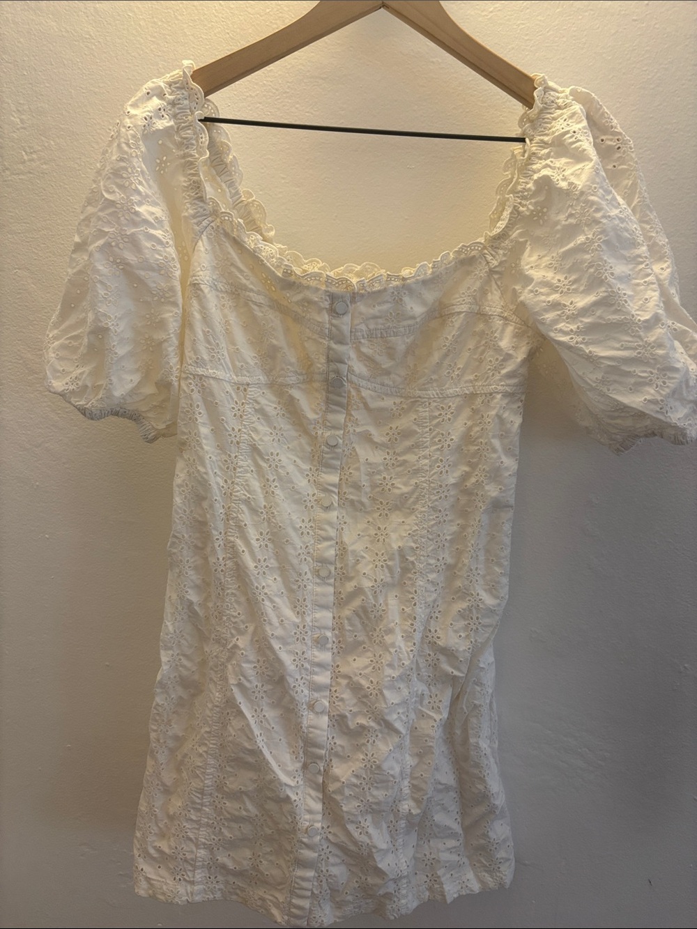 Cottage core bustier embroidered mini dress